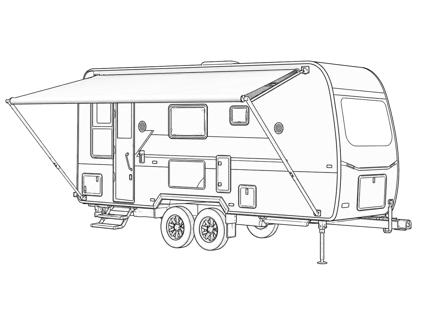 Caravan awning product range for travel trailers